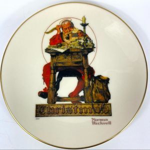 Norman Rockwell Letter to Santa Christmas 1980 Coll Edition Gorham plate china
